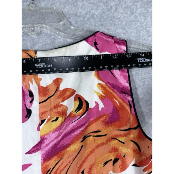 Cato Dress Womens Sz 6 Pink Orange Pockets Sleeveless Abstract Brushstroke Print - Picture 11 of 14